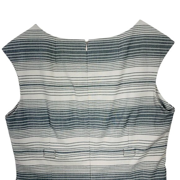 Business  work wear  Sheath Dress Women SZ 4 White Gray Striped Calvin Klein - Picture 11 of 16